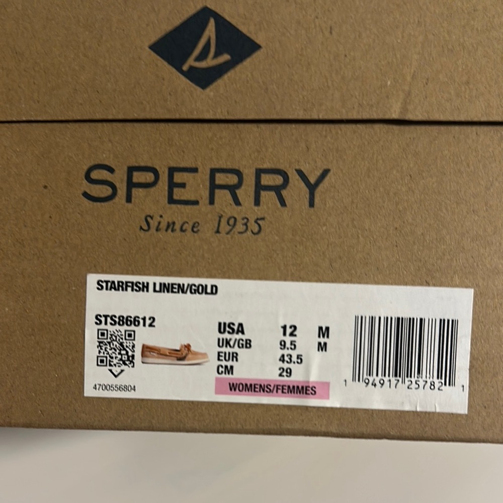 Sperry Starfish Linen/Gold Women's Shoes